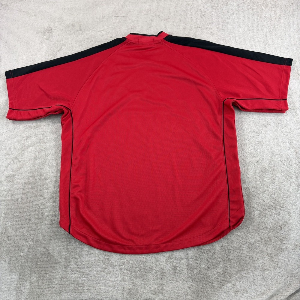 Vintage Ralph Lauren Polo Sport Warm Up Tear Away Snap Shirt Red Black Men Large - Picture 6 of 8